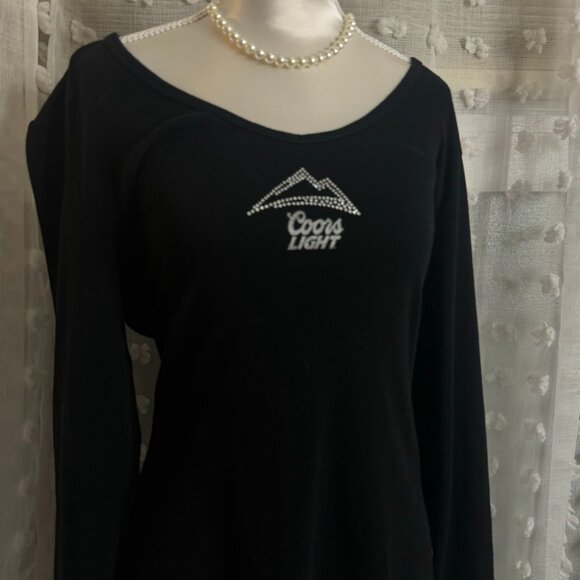Vintage Coors Light long sleeve top with rhinestone mountain logo. Super soft 10 - Picture 2 of 5